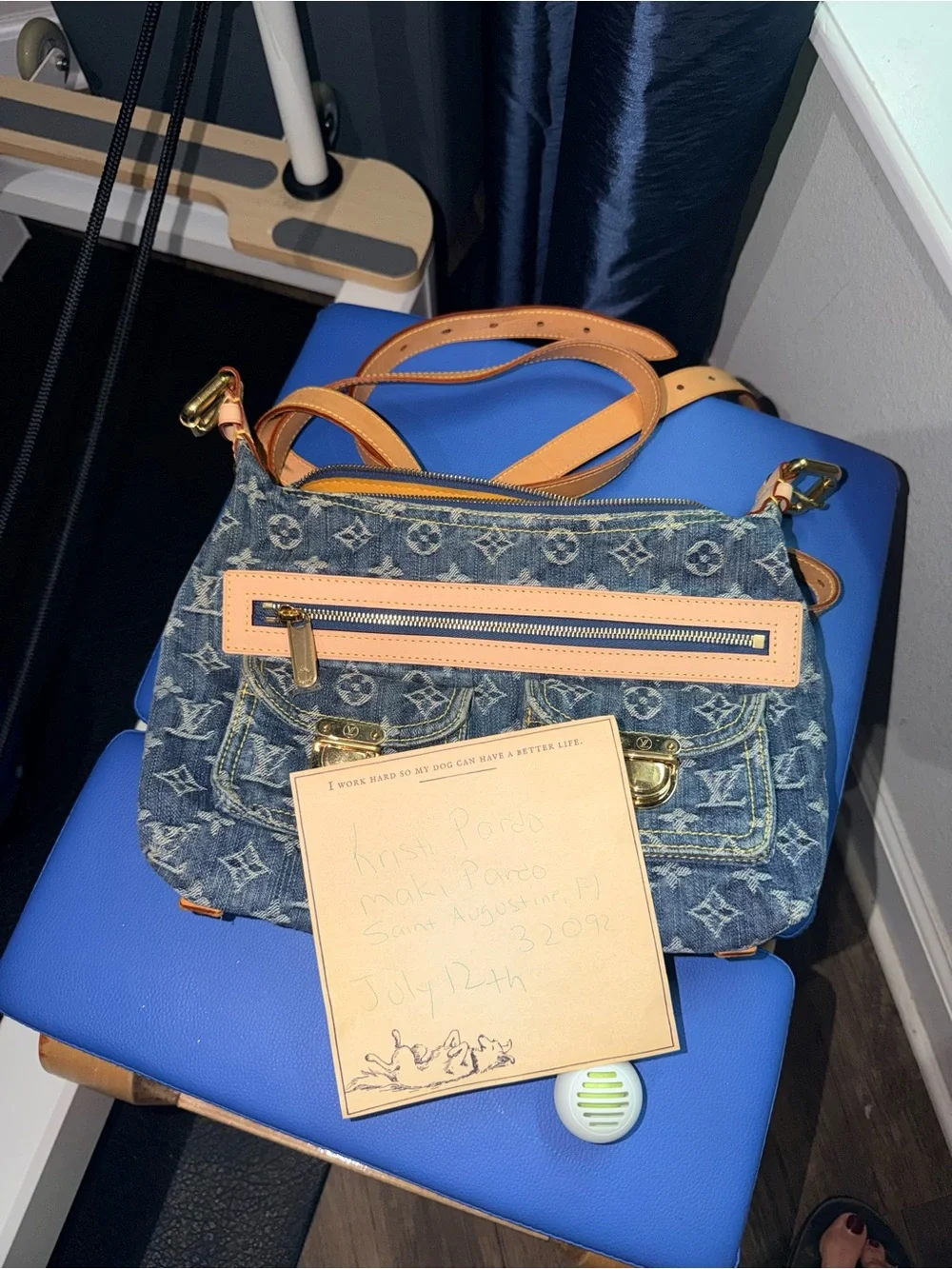 Louis Vuitton Denim Monogram Crossbody original Baggy PM